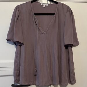 DR2 Lavender/Grey Pleated Blouse